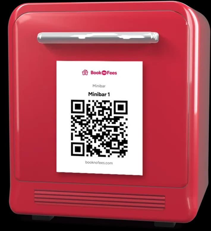 BookNoFees 미니바: 문에 부착된 QR 카드