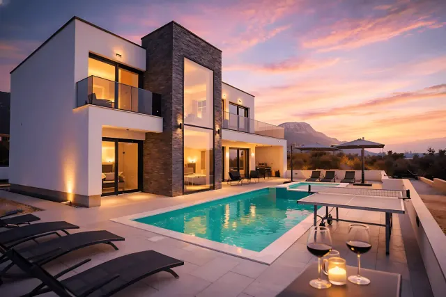 BookNoFees: Villa Just be Happy · 바다 전망 · 수영장 · 자쿠지 – Kaštel Stari